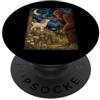 Cute Goat Bigfoot Boop Vincent Van Gogh Bigfoot Goat Boop Van Gogh Notte stellata Sasquatch Cryptid PopSockets PopGrip Adesivo