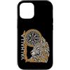 Nordic Wolf Knotwork Illustrations Custodia per iPhone 12/12 Pro Valhalla Lupo Fenrir Vegvisir Norreno Knotwork Art