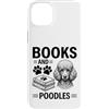 Funny Poodle And Book Designs Custodia per iPhone 14 Plus Barboncino divertente con libri e barboncini