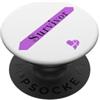 Domestic Violence Purple Heart Ribbon Su Cancer Warriors & Cuore viola sopravvissuto alla violenza domestica PopSockets PopGrip Adesivo