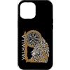 Nordic Wolf Knotwork Illustrations Custodia per iPhone 12 Pro Max Valhalla Lupo Fenrir Vegvisir Norreno Knotwork Art