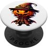 Spooky Autumn Chibi Apparel And Gear Chibi Pumpkin Wizard - Ventaglio per Halloween PopSockets PopGrip Adesivo