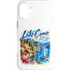 Bahaa's Tee Custodia per iPhone 16 Plus Lago di Como Italia Colorful Lakeside Villa Travel Art