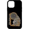 Nordic Wolf Knotwork Illustrations Custodia per iPhone 12 mini Valhalla Lupo Fenrir Vegvisir Norreno Knotwork Art