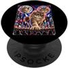 90s Y2K Bootleg Vintage Retro New Years Maine Coon Cat Times Square Hip Hop Party Cool Occhiali da sole PopSockets PopGrip Adesivo