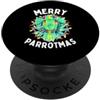Parrot and Pet Bird Owners Merry Parrotmas - Amazon Parrot divertente uccello vacanza PopSockets PopGrip Adesivo