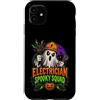 Spooky Tradesman Electrical Humor Custodia per iPhone 11 Elettricista divertente Squadra Spooky Halloween Fantasma Elettrico W