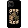 Cute Patterned Ghost Designs Custodia per iPhone 11 Pro Spooky Season Retro Halloween Fantasmi Leopard Camo Print