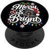 BouvierdesFlandresLovers Bouvier des Flandres Merry Bright Christmas Dog Lover Xmas PopSockets PopGrip Adesivo