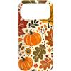 Fall Pumpkin Floral Leaves Custodia per iPhone 17 Pro Max Motivo floreale con zucca autunnale