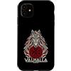 Nordic Horse Knotwork Illustrations Custodia per iPhone 11 Valhalla Sleipnir Horse Vegvisir Arte folcloristica nordica