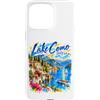 Bahaa's Tee Custodia per iPhone 15 Pro Max Lago di Como Italia Colorful Lakeside Villa Travel Art