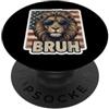 Bruh Patriotic USA Flag Lion Products Bruh Patriotic USA Flag Lion Occhiali da sole 4 luglio americano PopSockets PopGrip Adesivo