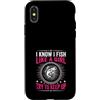 Funny Fishing Fisherman Angler Apparel & Custodia per iPhone X/XS Pesca Ragazza Angler Sfida Largemouth Bass Lake Humor