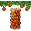 Relaxdays Palline di Natale, Set da 30 Palle Albero, Addobbi Natalizi, Sfere D: 6 cm, in Plastica Infrangibile, Arancio