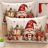 PETTI Artigiani Italiani 2 Federe Natalizie Gnomo 04 50x80 cm | 100% microfibra, stampa digitale, set da 2, Made in Italy