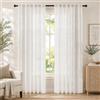 Deconovo Tende per Interni in Lino, 2 Pannelli 140x270 cm, Bianco Naturale | Semitrasparenti, Moderne ed Elegante, in Tessuto 15% Lino, con Passanti, per Soggiorno, Camera da Letto e Porta Finestra