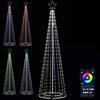 BAKAJI Albero di Natale Luminoso 2,2 metri con 324 Luci Led 8 Giochi di Luce Struttura in Metallo Decorazione Natalizia Design Minimal Artificiale Smart Control (220 cm Stella Vuota RGB Con APP)