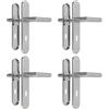 DIYGEEK 4 maniglie per porte interne, 72 mm, DIN BB, barba colorata | Maniglia lunga per maniglia per porta della stanza, in acciaio inox spazzolato, 240 x 50 mm