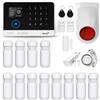 HUXGO, HXA003 Sistema di allarme wireless con 12 sensori di movimento + sirena wireless aggiuntiva, Due moduli: WiFi + GSM, applicazione TUYA Smart, controllo del telefono, SMS, lingua italiana