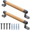 Dolibest 2 corrimano in legno da 25 cm, da parete, per bambini e anziani, con maniglia di sicurezza per bambini, per interni ed esterni, set da gioco, giardino, bagno, letto a castello, porta