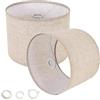 JCPYIUL Paralume Cilindrico Beige in Tessuto di Lino, Adattatore E27 a E14, Diametro 33 cm, per Lampade da Tavolo, da Terra e a Sospensione