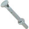 Merriway Bulk Hardware BH04831 Bullone a Testa Tonda e Quadro Sottotesta con Dado, Finitura Zincata, M8, 75 mm, Bianco, Set di 25
