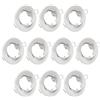 Lu-MI Set 10 faretti led da incasso per cartongesso GU10-10 pezzi cornice di montaggio in ottico bianco incl. attacco GU10 per lampade a led o alogene, orientabile a 30°, rotante, tondo