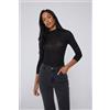 Tezenis Body Manica Lunga Lana Merino Lamè E Viscosa Donna Nero