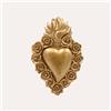 KeyHome Store Cuore Sacro con Rose in Resina Oro H.17x11 cm