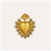 KeyHome Store Cuore Sacro Croce in Resina Oro H.24x20x3cm