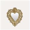 KeyHome Store Specchio Cuore con Cornice in Resina Oro H.30x25x3 cm
