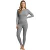 Palleon Set di biancheria intima termica da donna, in lana merino e funzionale, traspirante, termoregolante e inodore, biancheria intima da sci per inverno, sport e attività all'aperto