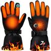 7JI Guanti Riscaldabili, Guanti Elettrici Ricaricabili Uomo Donna, 7,4 V x 3000 mAh Tipo C, Touchscreen Impermeabile, 3 Temperature Regolabili, Invernali da Esterno per Moto, Ciclismo, Sci