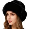 Copbopwn Cappello da pescatore soffice cappelli di pelliccia per le donne inverno caldo cappello alla pescatora in pelliccia sintetica spesso cappello in pelliccia sintetica cappello soffice da donna cappelli