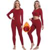 INNERSY Intimo Termico Donna Completo Maglia Termica Manica Lunga e Pantalone Caldo Pigiama Invernale Sci Set