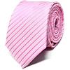 Sweet Leaf Cravatta da uomo Rosa a Righe - 100% Seta - Classica, Elegante e Moderna - (ideale per un regalo, un matrimonio, con un abito, in ufficio...)