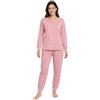 Leedya Pigiama Donna Invernale 100% Cotone - Modal - Completo Lungo Manica Lunga con Bottoni o Polsini - Modelli Vari Colori a Fiori - Morbido e Confortevole per la Notte