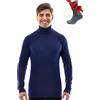 Merino.tech 100% Lana Merino Dolcevita Uomo - Maglia Termica + Calzini | Maglione 2 Stili Di Collo,Non Pizzica Calore e Stile Casual, Protezione e Traspirabilità Ideali Per Il Trekking e Lo Sci