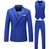 MISSMAO Vestito Uomo Elegante Completo 3 Pezzi Slim Fit Abiti da Cerimonia Formale Business Suit Giacca e Pantaloni Smoking Gilet per Matrimoni e Affari