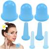 Behogan Set 7 Coppette Silicone: Dispositivo Coppettazione Vacuum in Silicone per Corpo e Viso, Ventose Contro Cellulite Rughe e Tensioni, Massaggio Coppettazione Terapia (Blu)