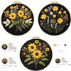 cukol cukol Kit Ricamo Principianti Prestampato Completo Quadro Facile 3pcs | Set Punto Croce da Ricamare Starter a Mano, Schemi Fiori Stampato, Aspetto Raffinato per Decorazioni Parete, Hobby Creativi
