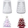 Sukizifa Stampo Silicone Natale, 2 stampi per Candele Albero di Natale | Stampi flessibili 3D, 2 design, ca. 9,5 cm di altezza, per cera, resina, gesso, decorazioni e regali fatti a mano, 2 pz.