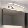 YHTlaeh LED Specchio Lampada 16W 1200 Lumen Bagno Bianco Neutro 4000K IP44 Impermeabile No Flicker 230V (Cromato, 60CM)
