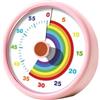 QOXEZY Timer visivo arcobaleno da 60 minuti per bambini, dispositivo portatile per conto alla rovescia, sviluppa la consapevolezza del tempo, ideale per classe, ufficio e casa (rosa)