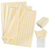 RIBBOOO 50 fogli di carta velina a quadretti, 35,6 x 50,8 cm, giallo e bianco, a quadretti, per compleanno, Natale, matrimonio, laurea, festa della mamma, confezione regalo, fai da te