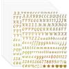 YANGTHECLA 12 fogli di lettere adesive glitterate, 2400 pezzi, 13 mm (oro) | Lettere adesive in vinile, resistenti alle intemperie, piccole lettere autoadesive, per scrapbooking, fai da te, fai da te