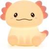 Thryvix Luce Notturna Bambini Axolotl, Lampada in Silicone Dimmerabile con Controllo Touch, LED Ricaricabile USB, 7 Colori, Timer 30 Min, per Cameretta e Regalo per Bambini