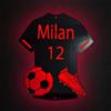 Naispanda Insegna al neon personalizzata con maglia da calcio, luce a led personalizzata a specchio da calcio, insegne al neon a LED per decorazione da parete (Style2, 37 * 42cm)
