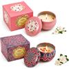 OMFJAT Candele Profumate con Fiori Secchi, Cera di Soia Mista, per Camera da Letto, Bagno, Studio, Aromaterapia e Decorazione
